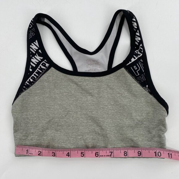 PINK Victoria's Secret Ultimate Pullover Racerback Sports Bra Size XS Gray/Green - Picture 5 of 6
